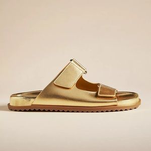 NWT Gold By Anthropologie Double-Strap Slide Sandals size 8